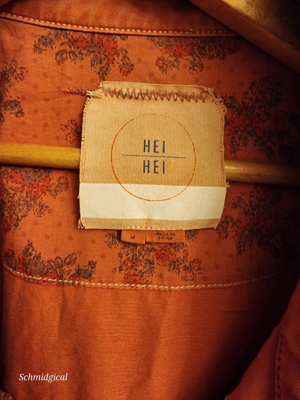 Hei Hei Anthropolgie Women's Rust Orange Utility Jacket Ruffles Sunfaded Cozy - Picture 2 of 8